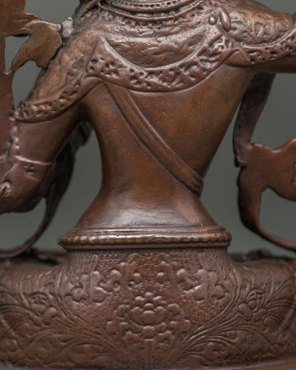 Oxidized Manjushri Statue | Sacred Buddhist Artwork
