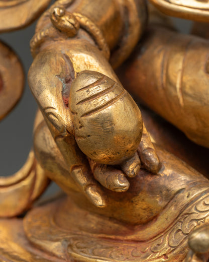 Dzambhala with Consort Statue | Buddhist Wealth Deity