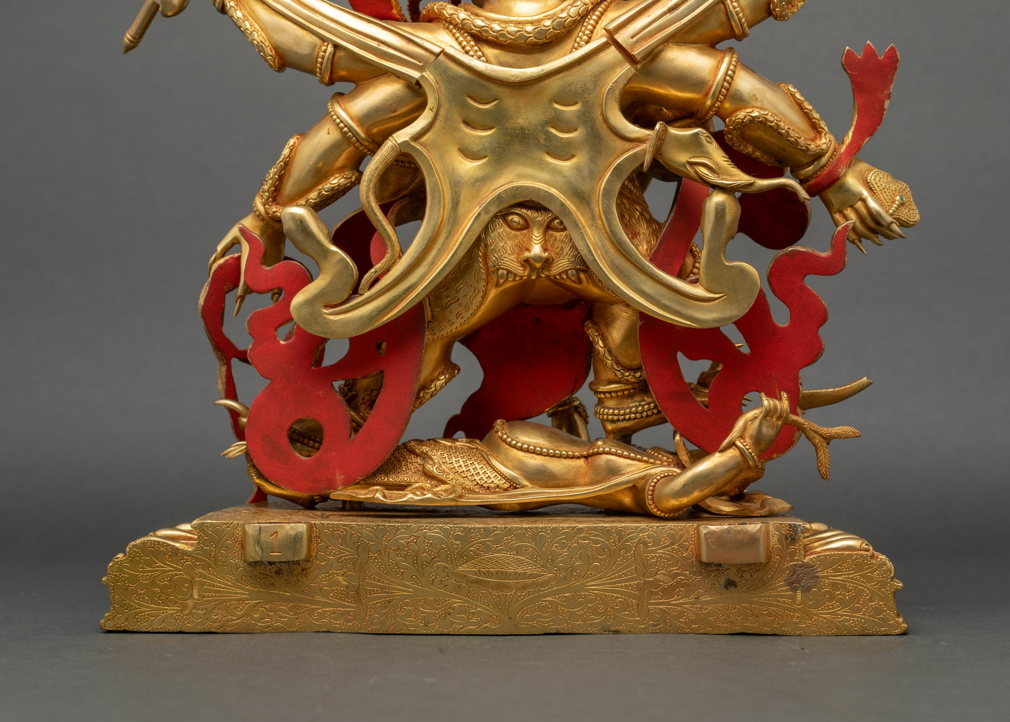 Six-Armed Mahakala Statue | Fierce Buddhist Protector Mahakala Sculpture