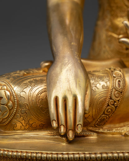 Buddha Shakyamuni – Handcrafted Copper Buddhist Sculpture