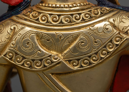 Manjushri Wisdom Deity Statue | Handcrafted Nepali Artwork