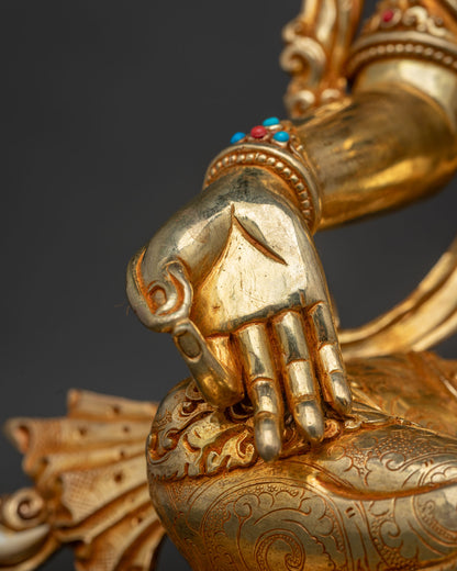Buddhist Green Tara Statue — Traditional Nepalese Artistry