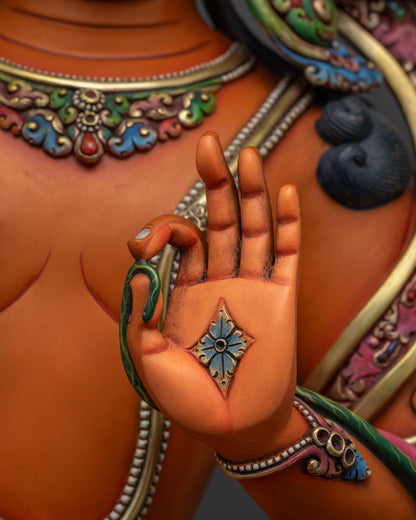 Hand-Painted Manjushri Statue in Lalitasana – Bodhisattva of Wisdom