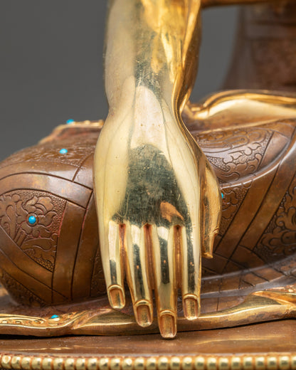 Handcrafted Buddha Statue | 24K Gold Fire-Gilded Buddhist Sculpture