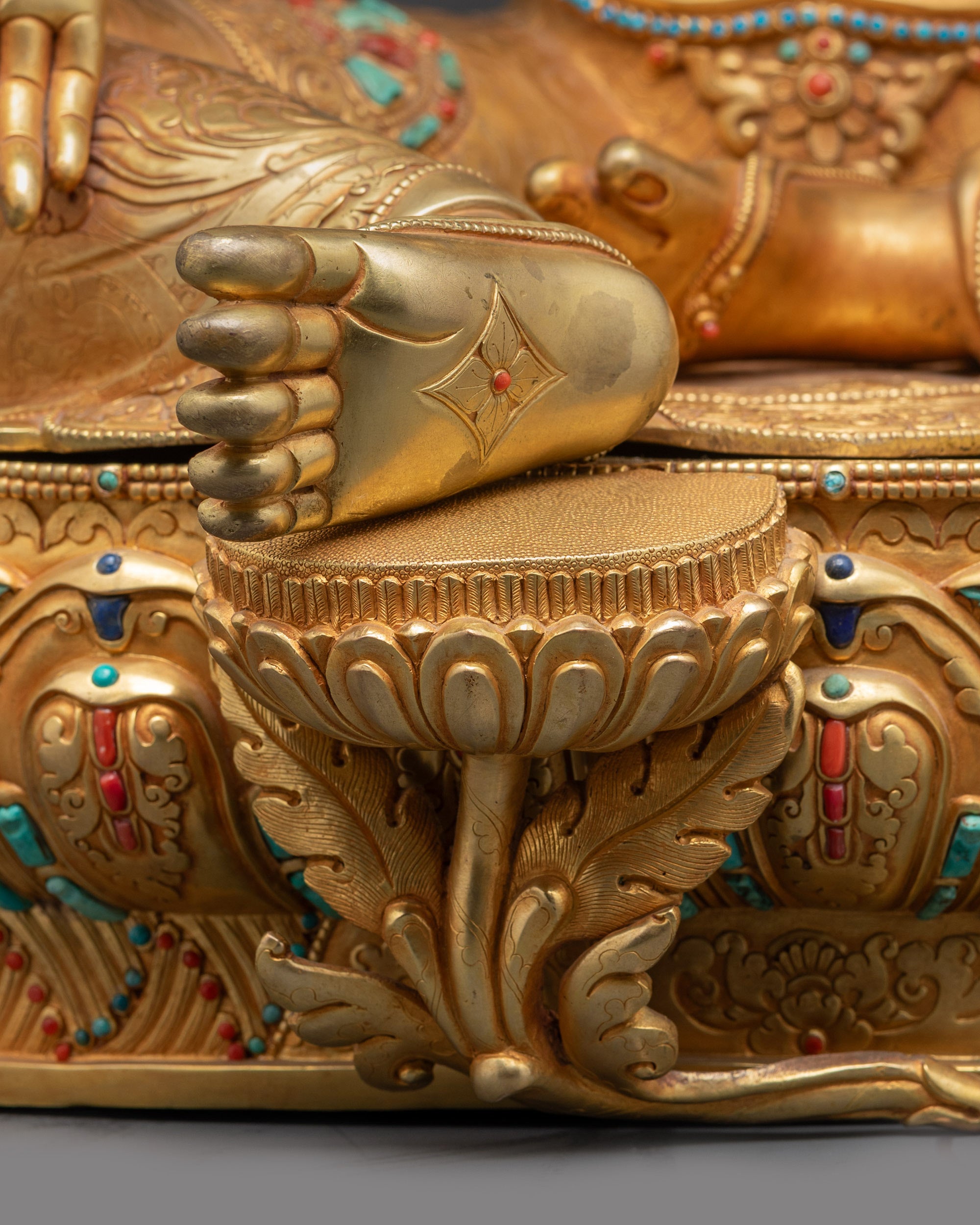 24K Gold-Gilded Green Tara Statue | Traditional Nepalese Buddhist Art