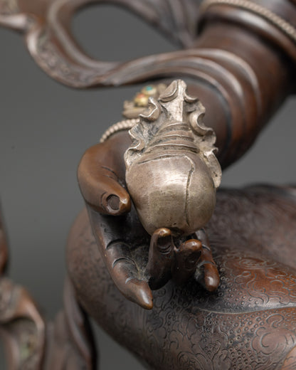 Chemically Oxidized Dzambhala Sculpture | Himalayan Buddhist Idol