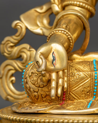 Drolma Karmo Copper Sculpture | Seven-Eyed Tara Statue from Nepal