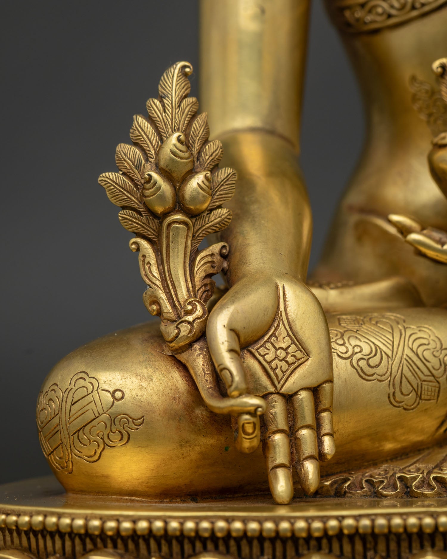 Crowned Three Buddha Set Statue | Traditional Newari Craft & Art