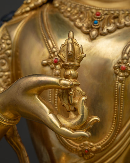 The Vajrasattva Statue | 24K Gold Fire-Gilded Sculpture from Nepal