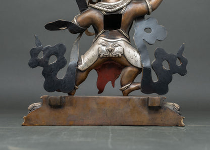 Oxidized Copper Vajrapani Statue | Sacred Tibetan Buddhist Sculpture