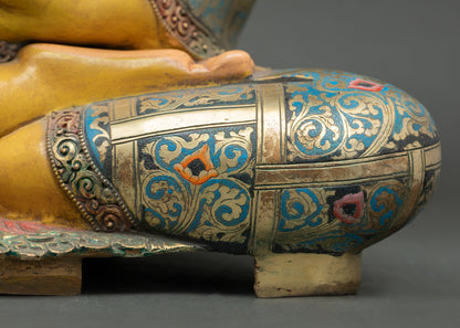 Hand-Painted Shakyamuni Buddha Statue | Buddhist Art