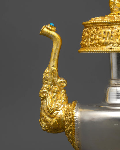 Authentic Himalayan Bhumba | Gold-Plated Copper Ritual Vessel