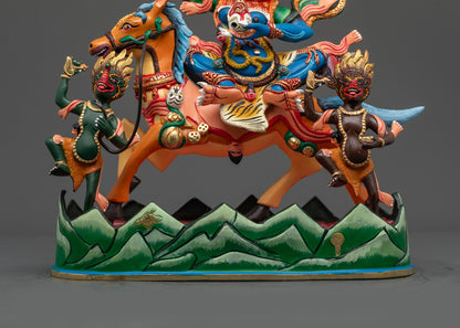Wrathful Dharmapala Protector Palden Lhamo Statue | Nepalese Artwork