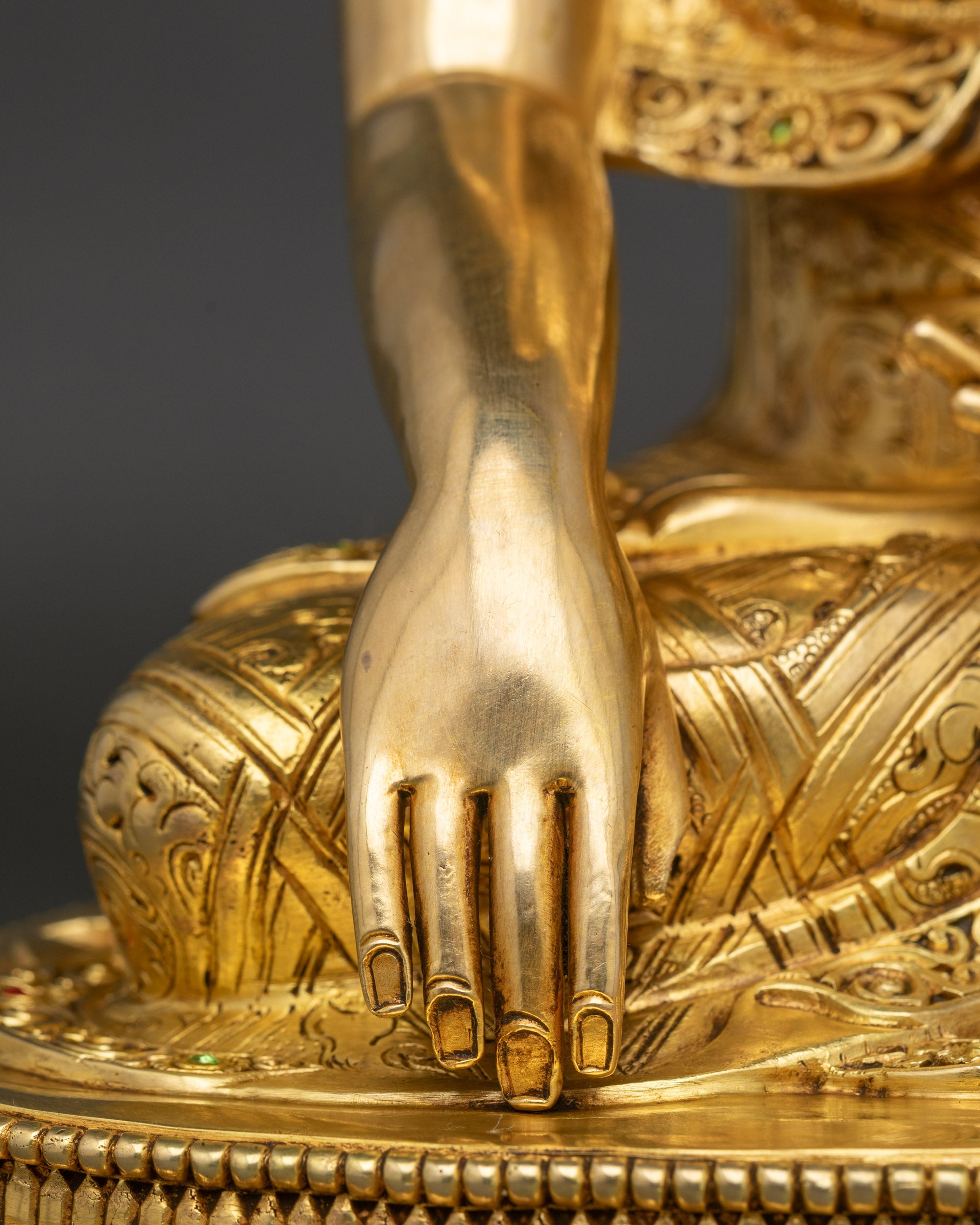 Three Buddha Statue Set | Gold Fire-Gilded Copper Sculpture Collection