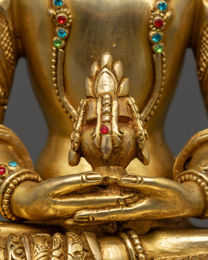 Longevity Deity Amitayus Sculpture | Authentic Tibetan Buddhist Artwork
