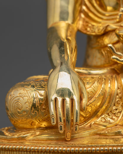 Enlightened Shakyamuni Buddha Sculpture | Lost Wax Casted Himalayan Art