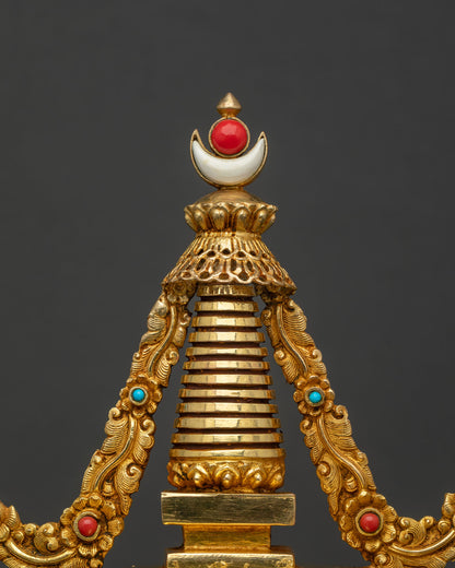 Tibetan Stupa | 24K Gold-Plated Nepalese Art