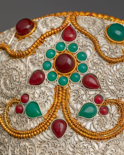 Tibetan Crockpot | Himalayan Copper & Gold-Plated Ritual Artwork