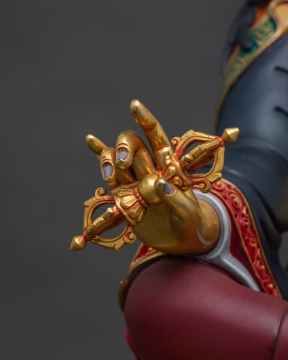 Guru Rinpoche Statue (50cm) | Hand-Painted Buddhist Copper Sculpture