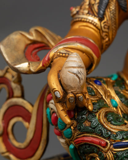 Dzambhala Sculpture | Spiritual Nepalese Copper Statue for Blessings