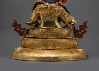 Crowned Dzambhala Statue for Prosperity | Himalayan God of Wealth Art