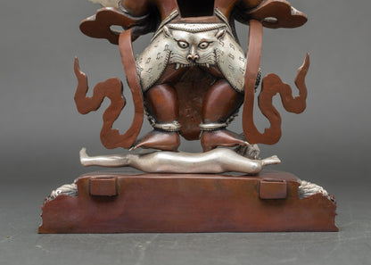 Sakya Mahakala Copper Statue | Traditional Nepalese Tantric Protector