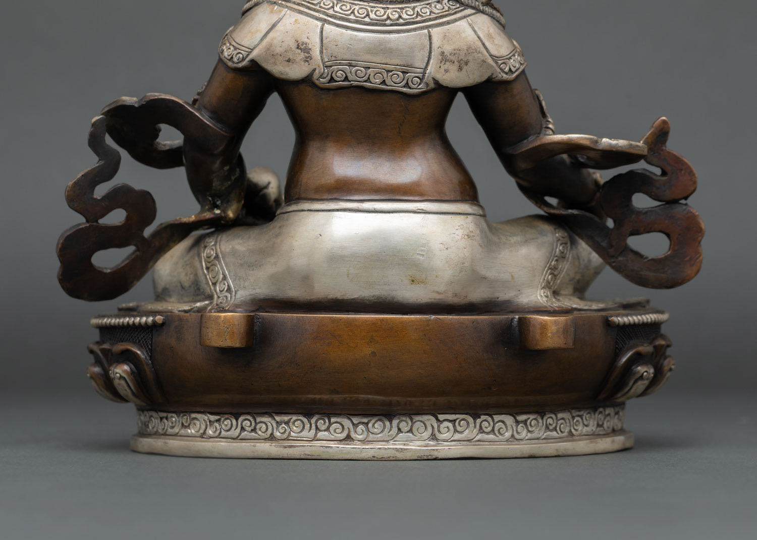 Yellow Dzambhala Statue for Fortune | Oxidized Copper Sculpture