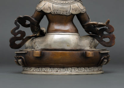Yellow Dzambhala Statue for Fortune | Oxidized Copper Sculpture