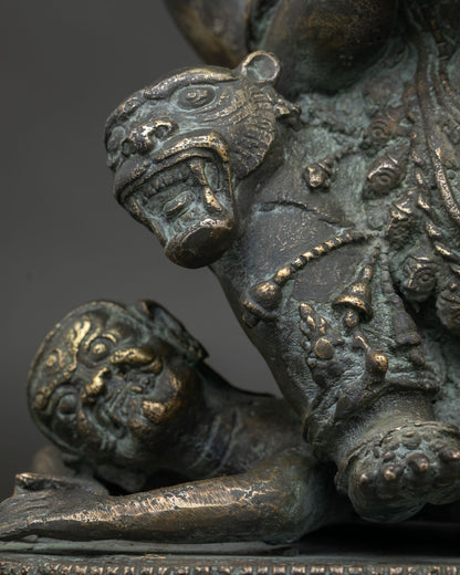 Four-Armed Mahakala Statue | Handcrafted Solid Bronze Figurine