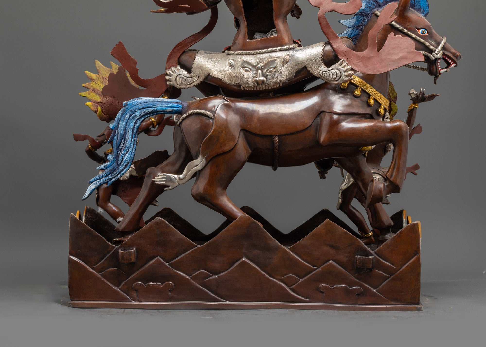 Silver-Plated Palden Lhamo Statue | Tantric Buddhist Protector Goddess