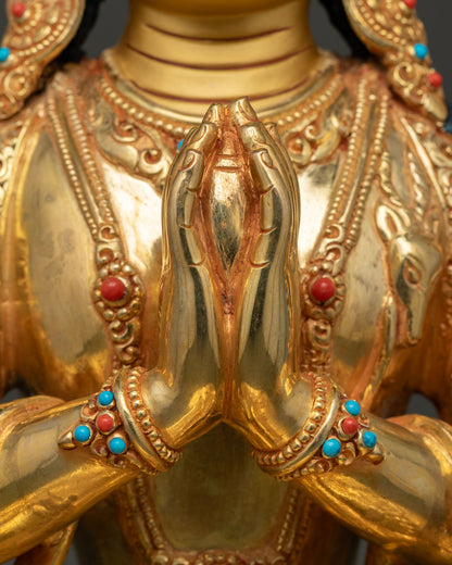 Four-armed Chenrezig Statue | Buddhist Meditation Sculpture