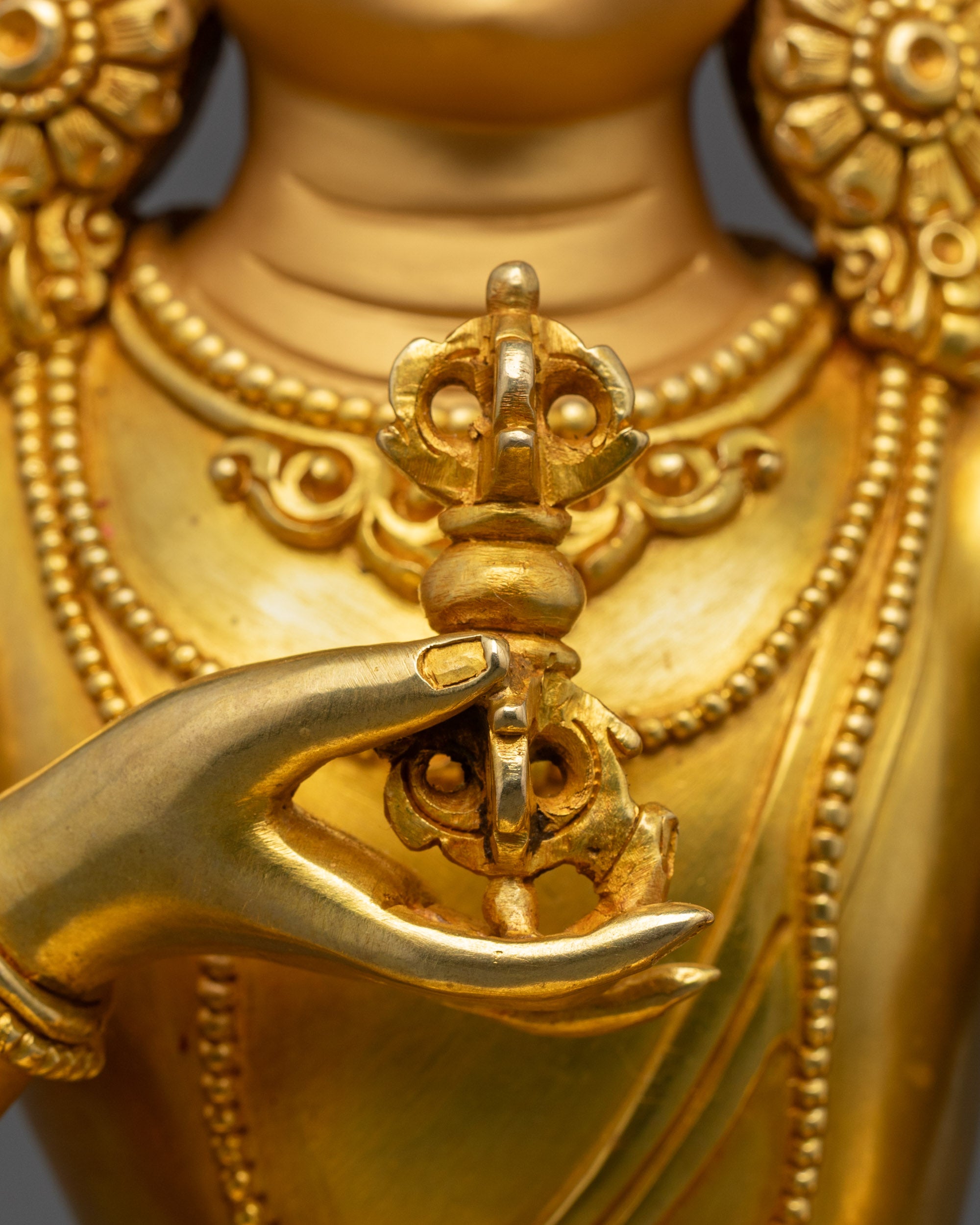 Divine Vajrasattva Statue | 24K Gold-Gilded Tantric Purification God