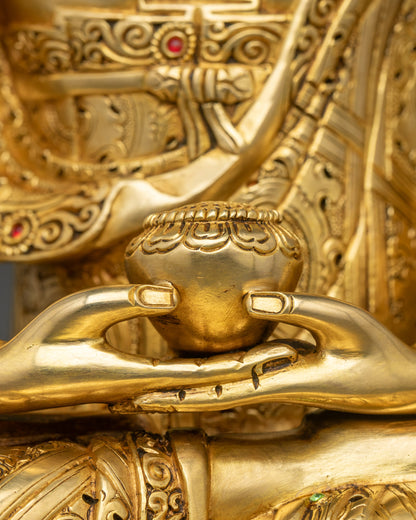 Three Buddha Statue Set | Gold Fire-Gilded Copper Sculpture Collection