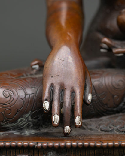 Copper Shakyamuni Buddha Statue | Authentic Nepalese Artwork