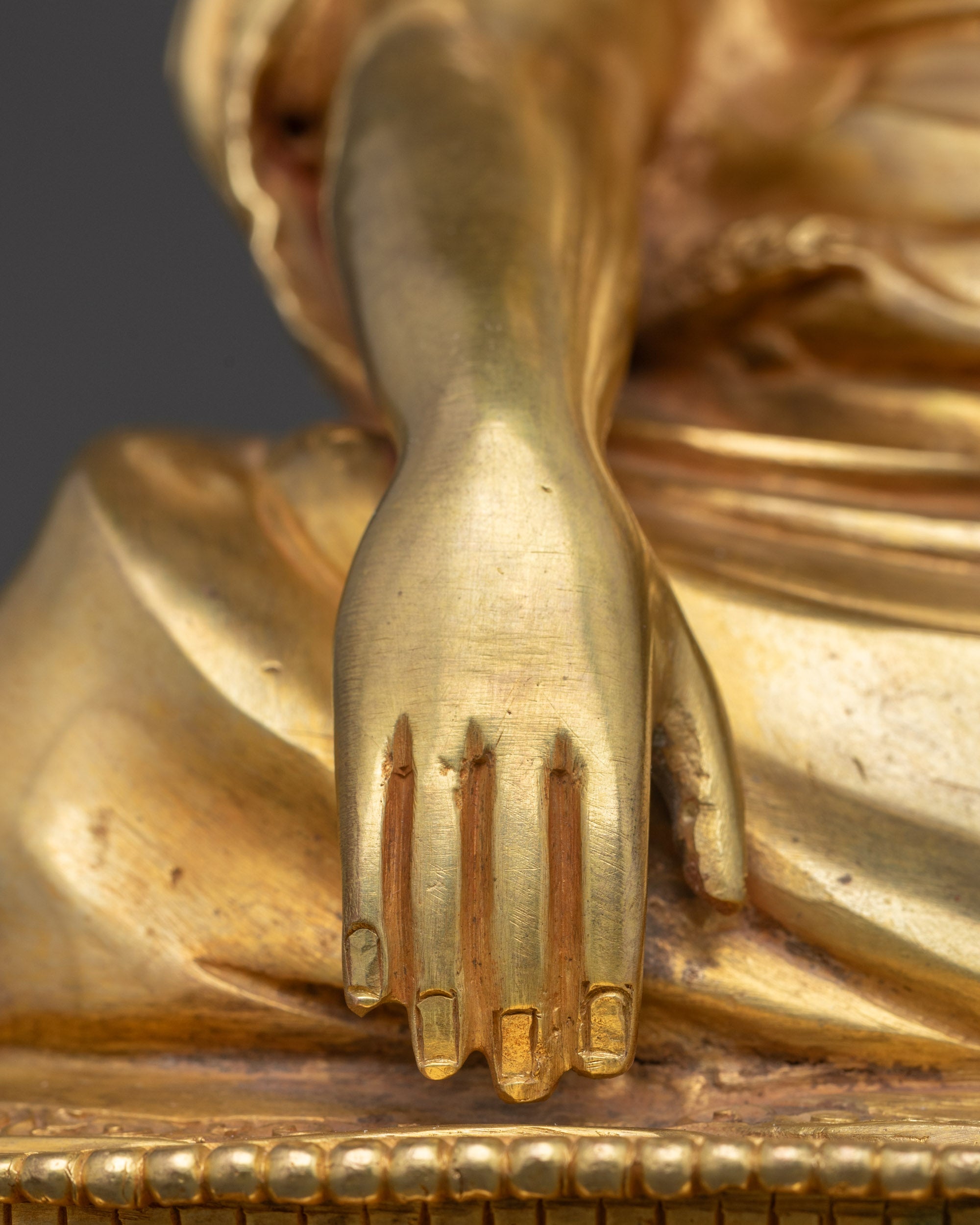 Divine Guru Shapdum Statue | 24K Gold-Gilded Buddhist Master Figure
