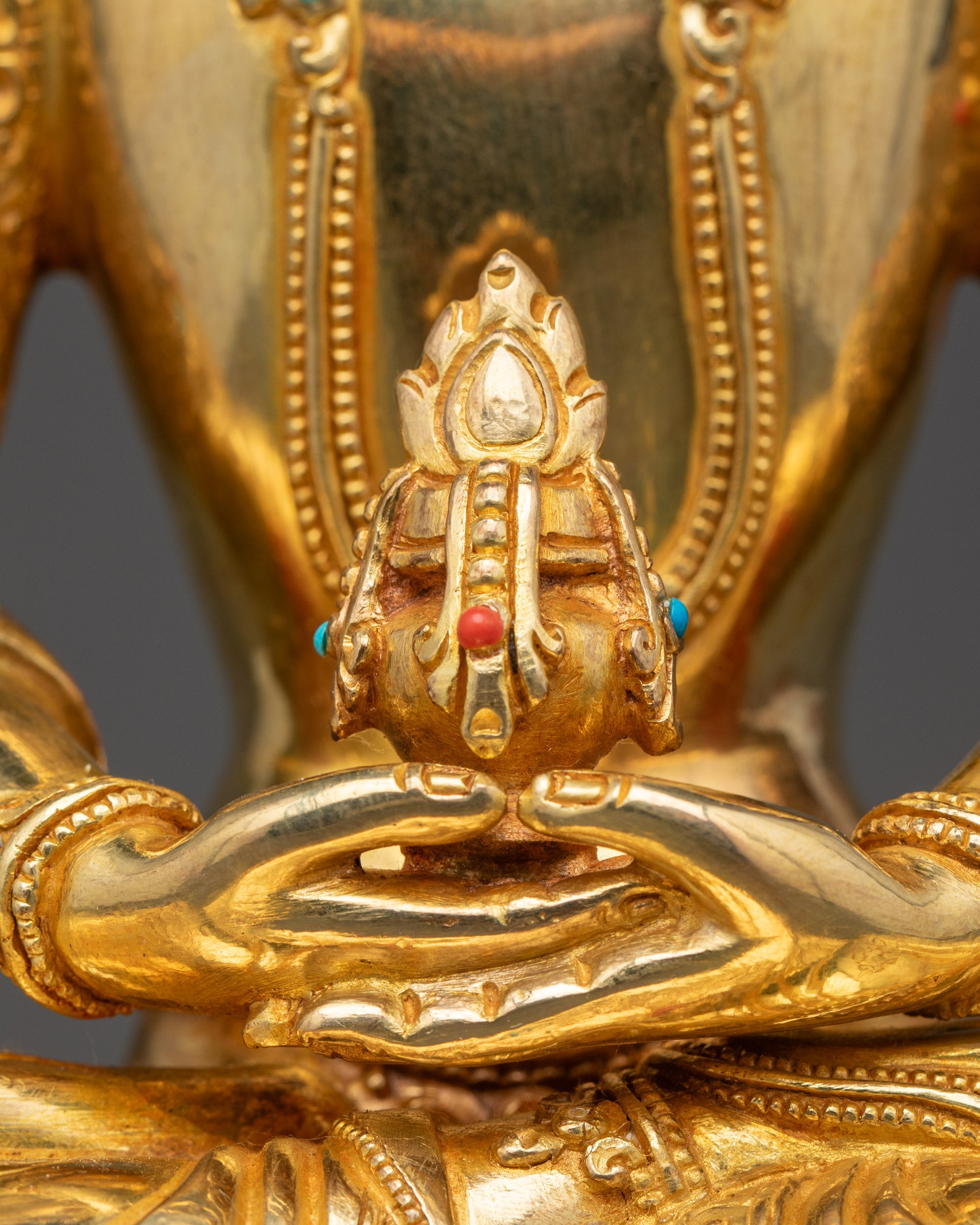 Golden Amitayus Sculpture | Authentic Buddha for Longevity & Blessings