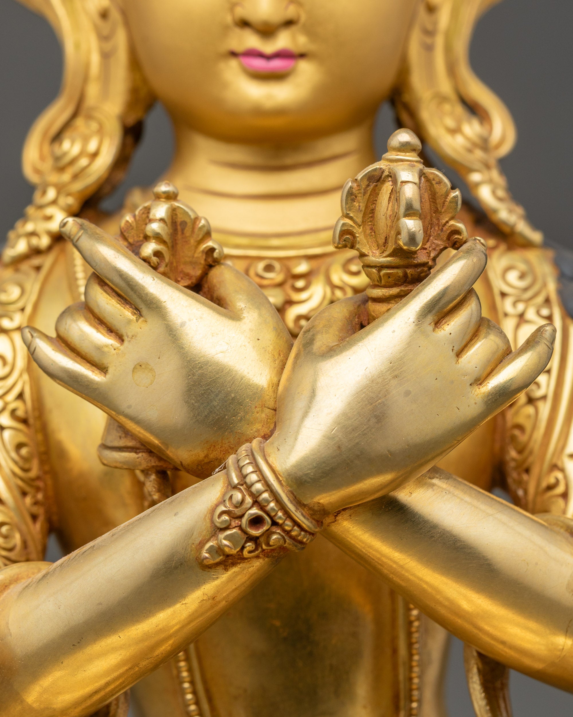 24K Gold-gilded Vajradhara Statue for Meditation Altar