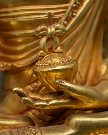 24K Fire Gold-Gilded Shakyamuni Buddha Statue | The Enlightened One