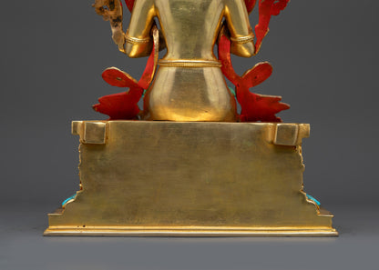 Elegant Maitreya Buddha Statue Seated on Trona Throne | Buddhist Altar