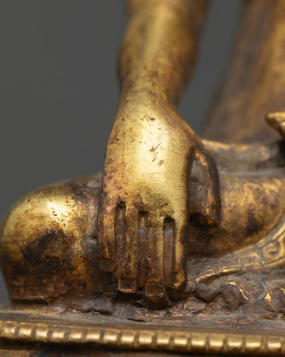 Guru Rinpoche Statue | 24K Gold-Gilded Copper Sculpture