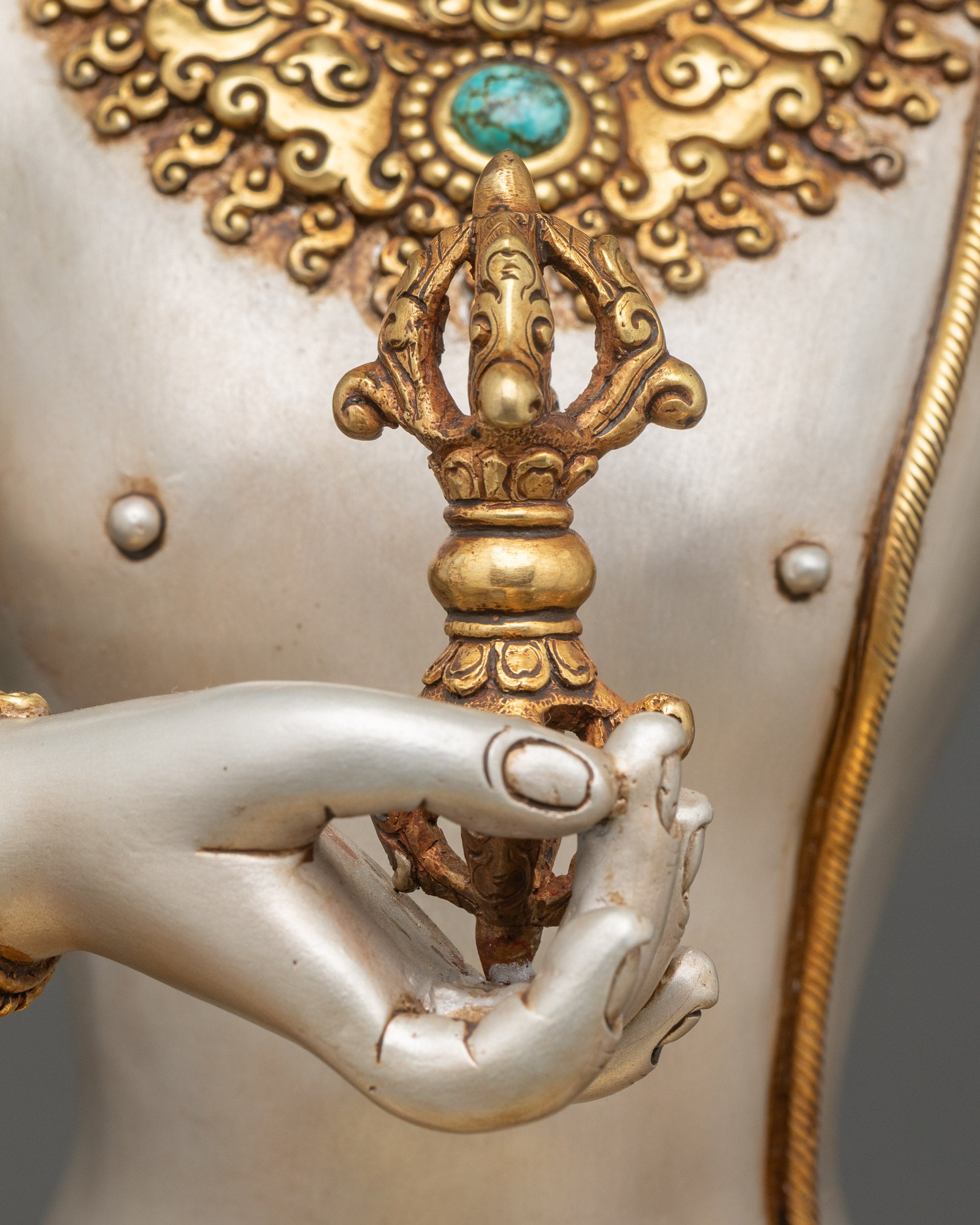 White Vajrasattva Meditation Statue | Vajrayana Buddhist Icon Nepal