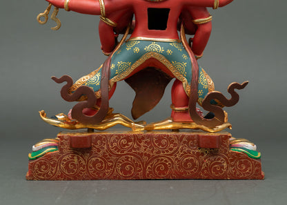 Red Dzambhala Statue | Tibetan Guardian of Wealth