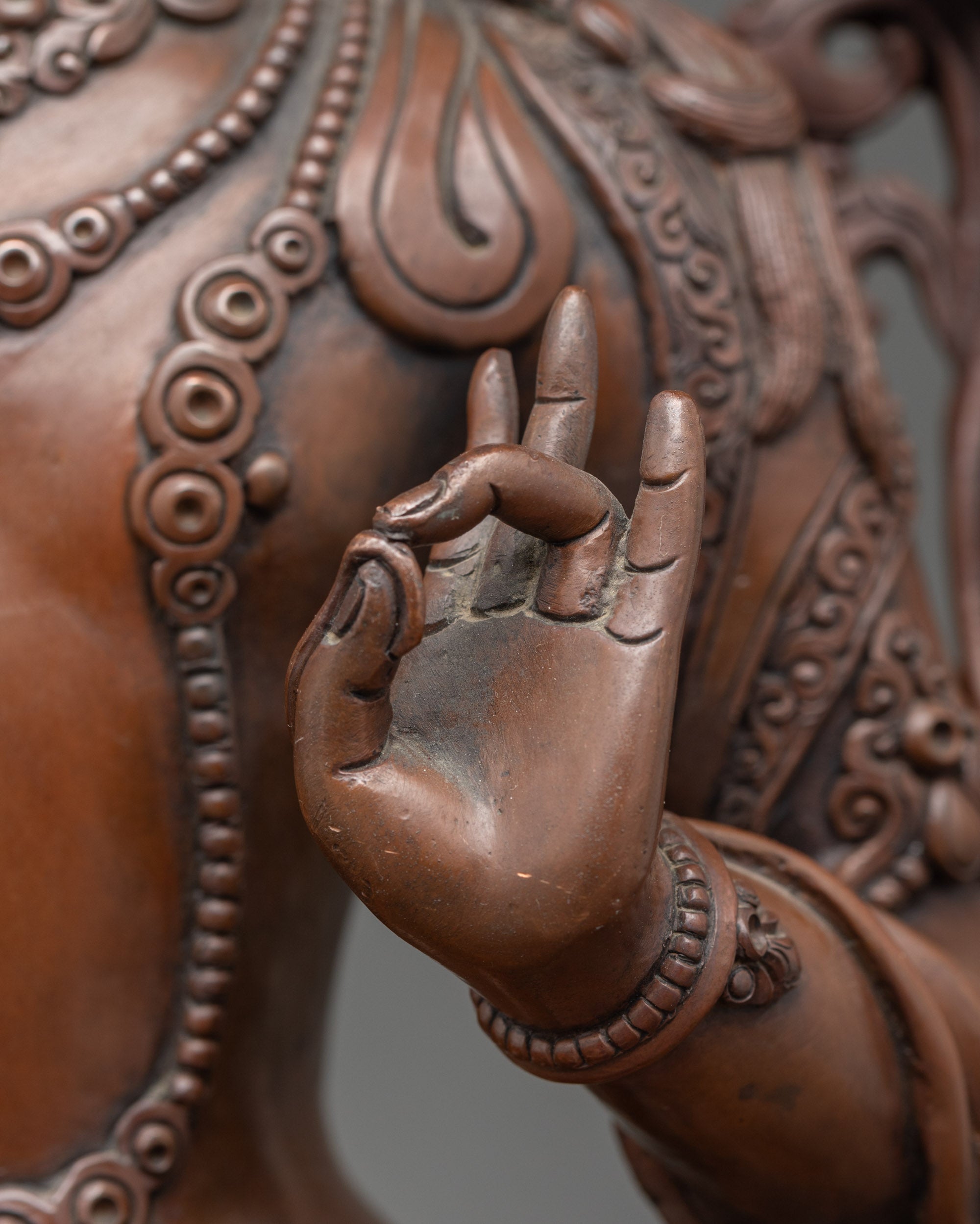 Oxidized Manjushri Statue | Traditional Sacred Himalayan Sculpture
