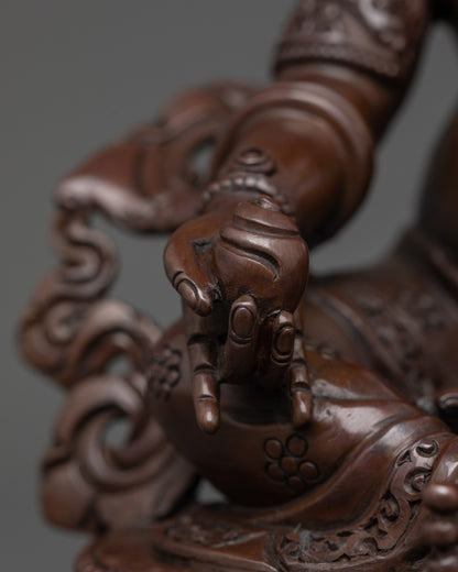 Yellow Dzambhala Statue – Handcrafted Nepalese God of Wealth