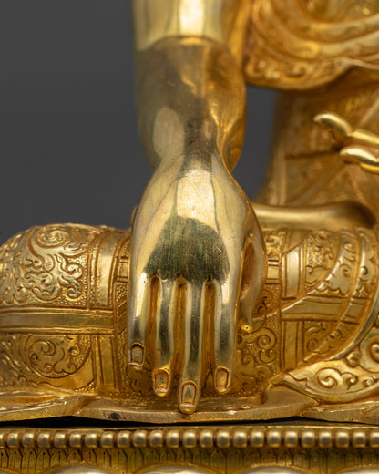 Premium Buddha Mitrugpa Statue | Handmade 24K Fire Gold-Gilded Sculpture