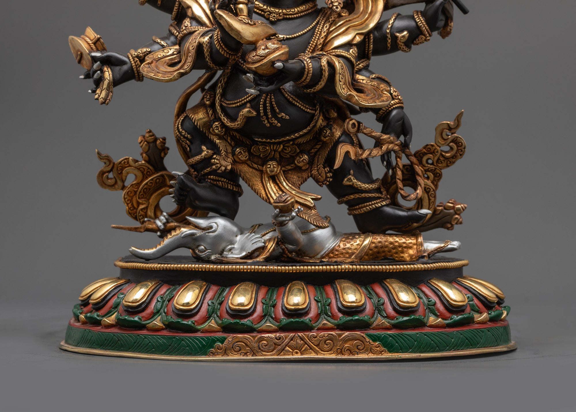 Traditional Vajrayana Six-Armed Mahakala Sculpture | Mahakala Statue
