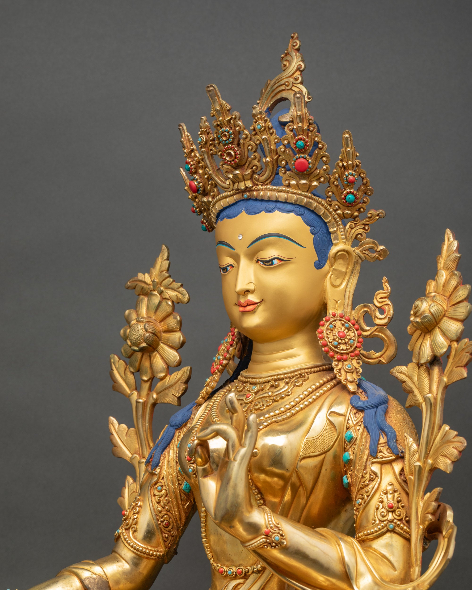 Green Tara Statue | Spiritual Guardian and Meditation Altar Figure