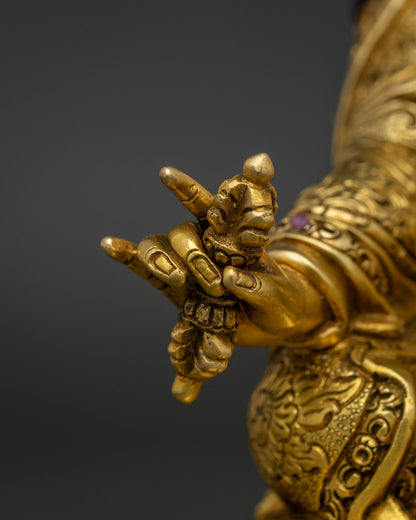 Guru Rinpoche Statue | 24K Gold-Fire Gilded Copper Art