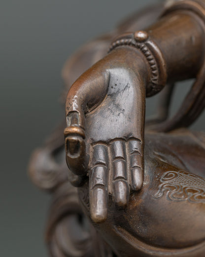 Goddess Green Tara Statue | Oxidized Copper Buddhist Sculpture
