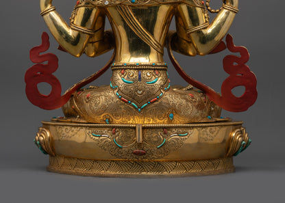 Sacred Four-Armed Chenrezig Statue | Deity of Infinite Compassion